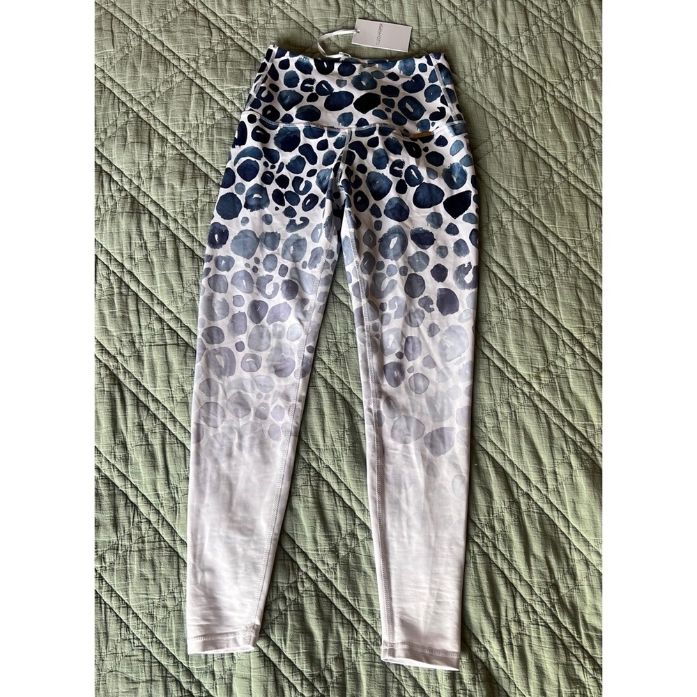 NWT rare Cleo Harper reign leopard ombre high waist rise legging blue